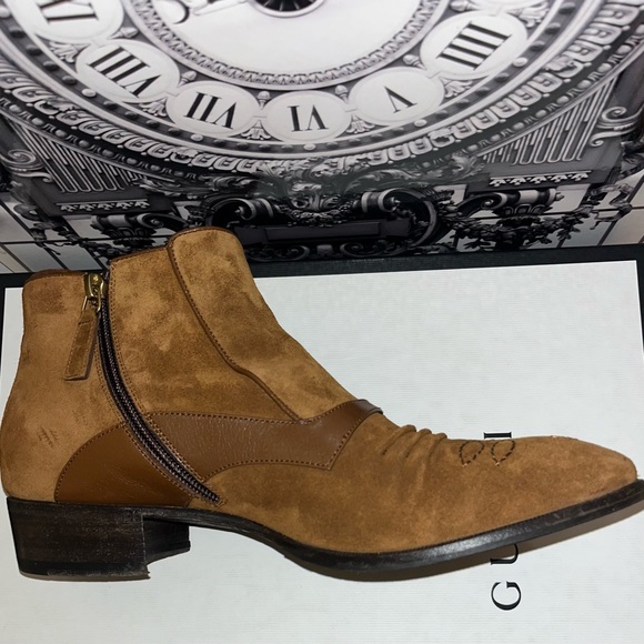 GUCCI Brown Suede Moloch Western Boot - Picture 2 of 7